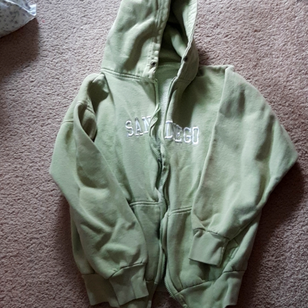 Sage green San Diego zip up hoodie